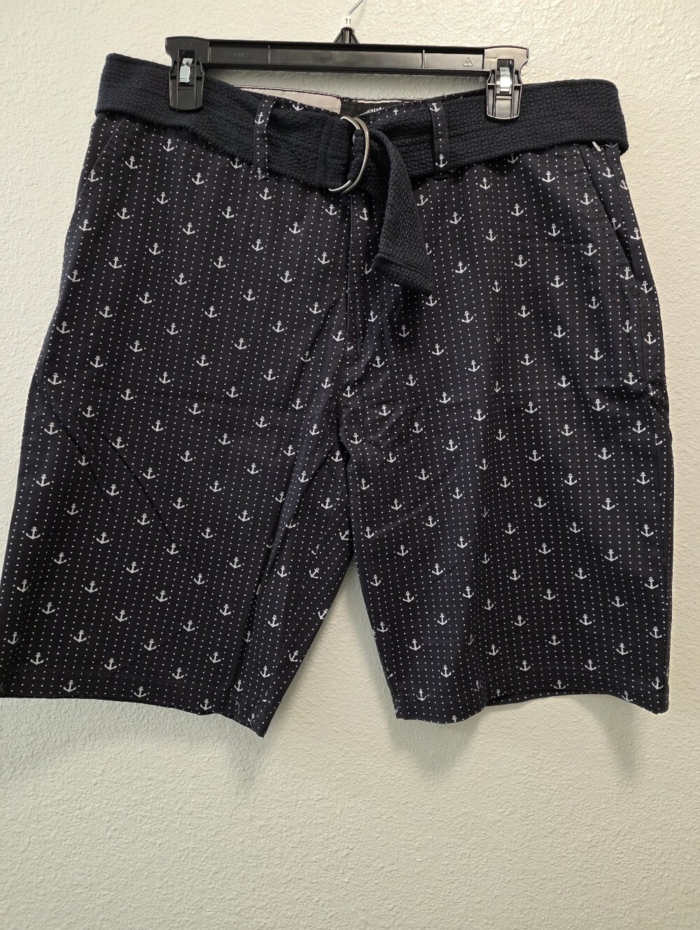 Beverly Hills Polo Club Navy Shorts with White Anchor Print